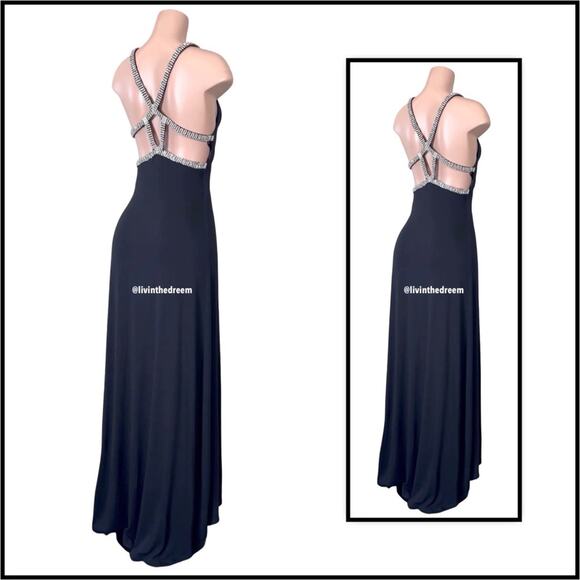 Sky Black Rhinestone Maxi Dress $199 - Picture 7 of 12